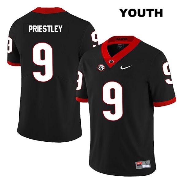 Georgia Bulldogs Youth Nathan Priestley #9 NCAA Legend Authentic Black Nike Stitched College Football Jersey RSR0356AO